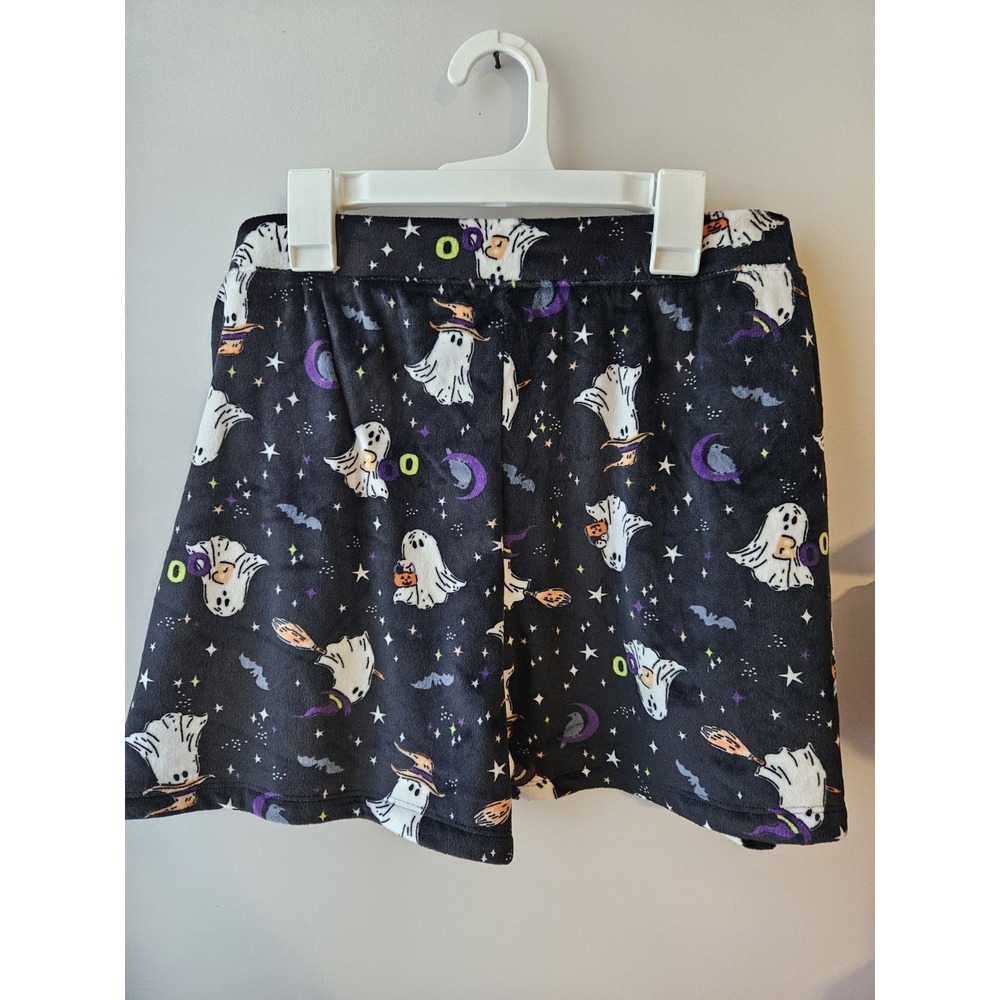 Celebrate! Halloween Women's Sleep Shorts 2X (18W–20W) –‎ Ghost Print, Black.